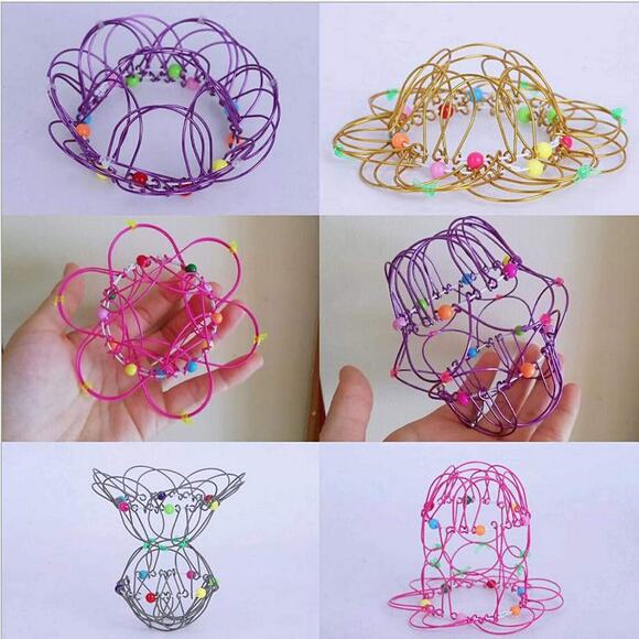 Mandala Toy Wire Toy Flexible Basket Soft Steel Magic Iron Ring Ornament US - Picture 2 of 9